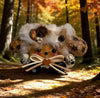 Leopard Egg Ear Autumn Bell Bear Handmade Pod Doll — Open-Mouth Golden Forest Edition