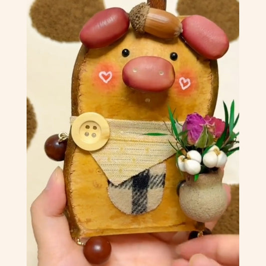 Double-Sided Pig Pod Doll — Bloom Vase Edition