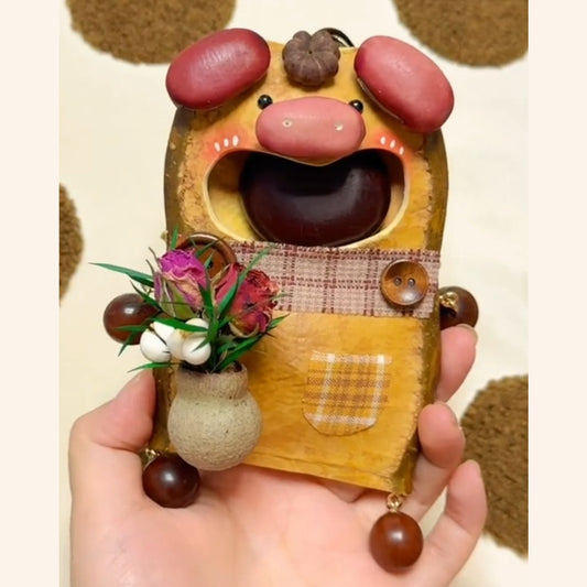 Double-Sided Pig Pod Doll — Bloom Vase Edition