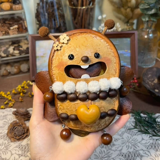 Honey Bee Handmade Pod Doll — Double-Sided Open-Mouth Bloom Edition