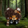 Mushroom Ear Brownie Bear Handmade Pod Doll — Single-Sided Forest Floor Edition
