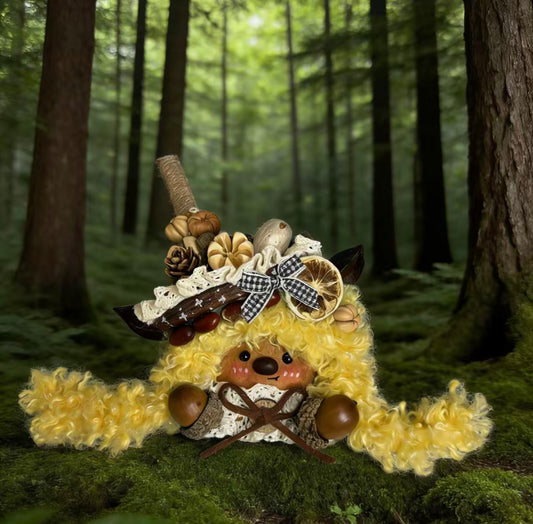 Lemon Curl Little Witch Handmade Pod Doll — Single-Sided Enchanted Meadow Edition