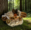 Walnut Shell Harvest Bunny Handmade Pod Doll — Open-Mouth Autumn Forest Edition