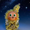 Star Gaze Lemon Wizard Handmade Pod Doll — Open-Mouth Celestial Night Edition