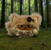 Milk Tea Fluffy Cat Handmade Pod Doll — Single-Sided Mossy Forest Lounge Edition