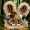Wood Grain Upright Ear Bunny Handmade Pod Doll — Single-Sided Golden Moss Forest Edition