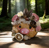 Pink Mushroom Snout Sprite Handmade Pod Doll — Single-Sided Sunlit Forest Edition