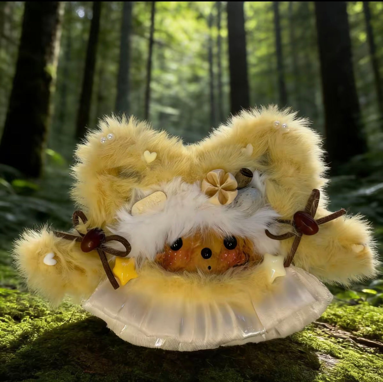 butter star bear handmade pod doll — single-sided dreamy forest edition