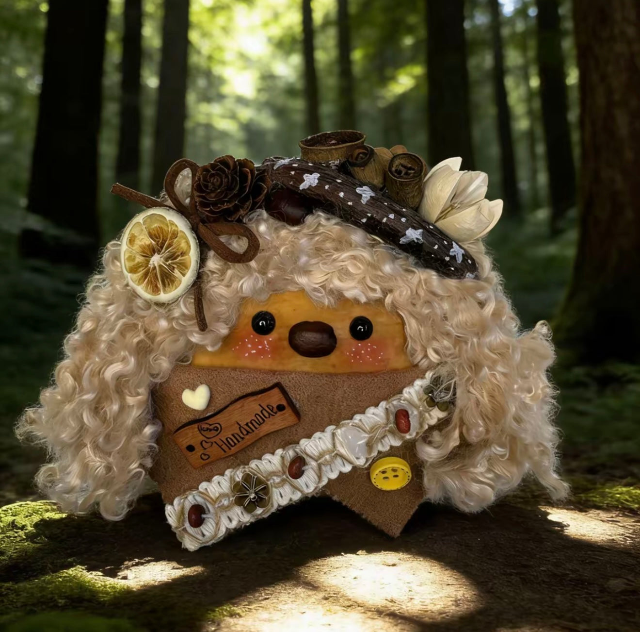 starry cap forest scholar handmade pod doll — single-sided woodland study edition