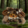 Pine Cone Bell Bear Handmade Pod Doll — Open-Mouth Wild Forest Edition