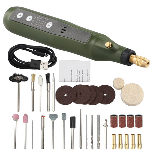 Plug-In Mini Handheld Electric Grinder Kit — With Accessories for Sanding, Polishing & Engraving