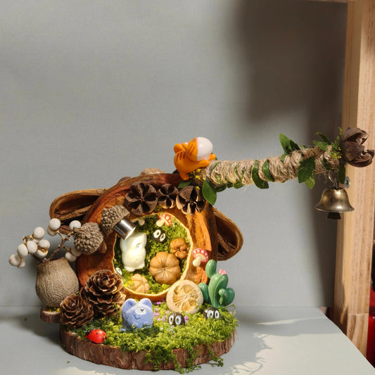 Totoro Forest Pod Doll — Enchanted Garden Edition