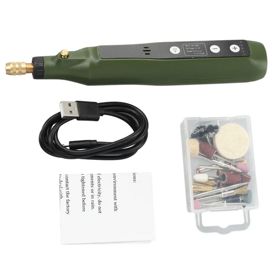 Plug-In Mini Handheld Electric Grinder Kit — With Accessories for Sanding, Polishing & Engraving
