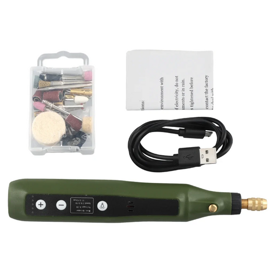 Plug-In Mini Handheld Electric Grinder Kit — With Accessories for Sanding, Polishing & Engraving