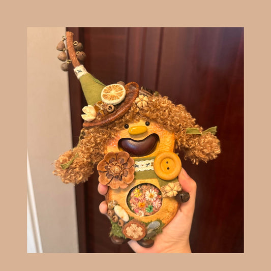 Wizard Bear Handmade Pod Doll — Open-Mouth Enchanted Garden Edition